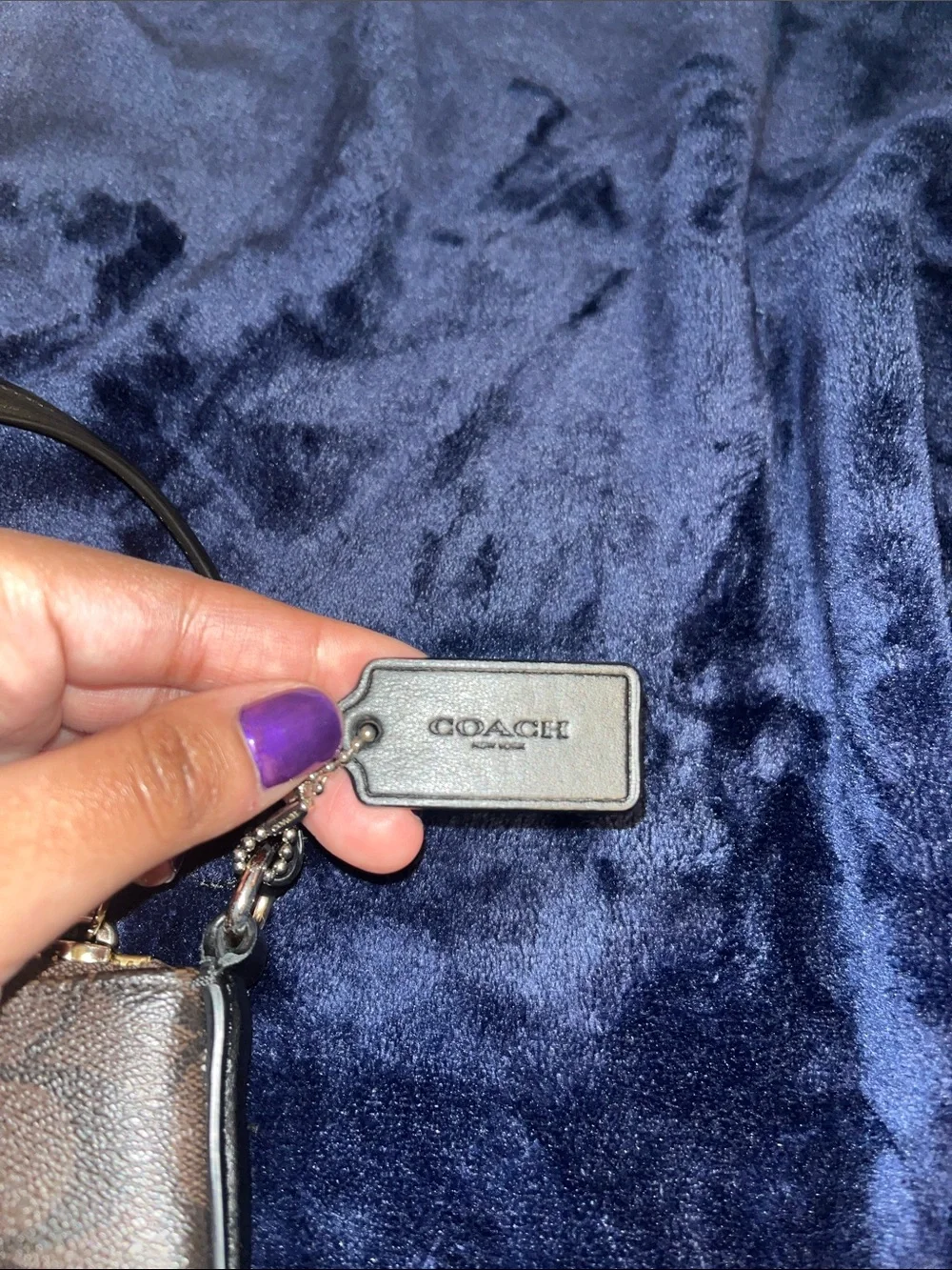 Coach Brown Monogram Crossbody with Black Strap (Great Condition)